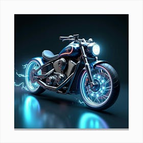 Futuristic Super Bike With A Plasma Powered Engine And Neon Streaks 1 Canvas Print