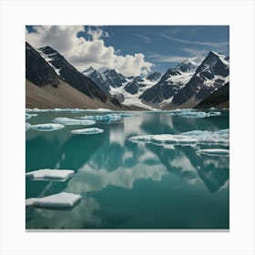 Icebergs In A Lake Canvas Print