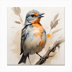 Bird On A Branch Canvas Print