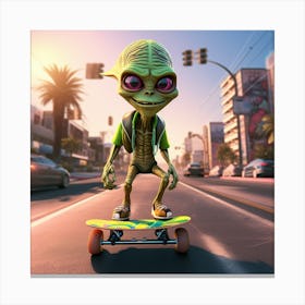 Alien Skate 18 Canvas Print