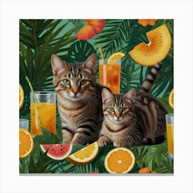 Oranges And Cats Canvas Print