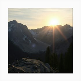 Sunrise Over Mountains Canvas Print