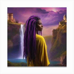 Woman With Purple Dreadlocks Canvas Print