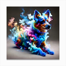 Blue Heeler Puff Canvas Print