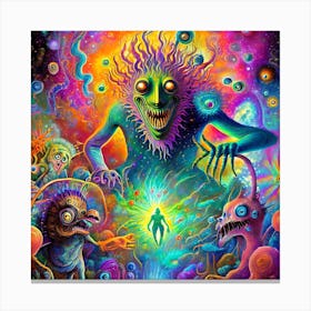 Psychedelic Monsters 3 Canvas Print