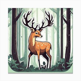 Deer In The Forest 108 Canvas Print