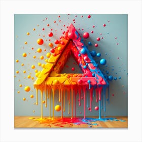 Triangle With Paint Splashes Canvas Print