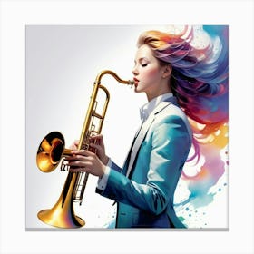 Saxophone Player Canvas Print