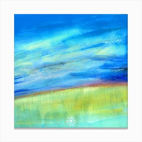 Summer Sky - blue green teal landscape nature contemporary square Canvas Print