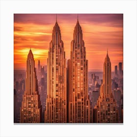 Sunset Over Manhattan Canvas Print
