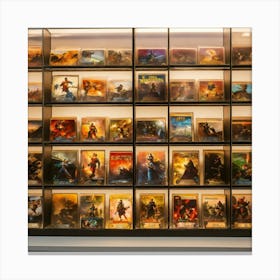 Display Case Of Games Canvas Print