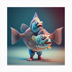 Circus Freak Show Fish (Series) Siamese Twins Canvas Print