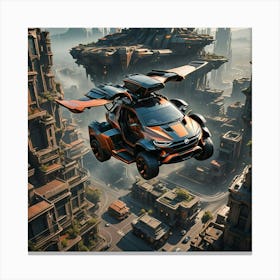 Future Car Design And Flying Car Canvas Print