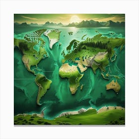 World Map 4 Canvas Print