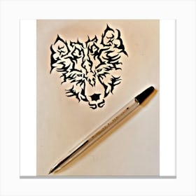 Wolf Tattoo 1 Canvas Print