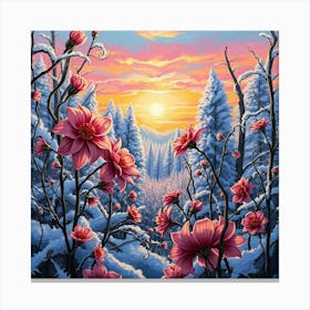 Flowers At Sunset Canvas Print