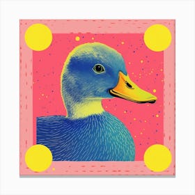 Geometric Colourful Duckling Pattern 4 Canvas Print