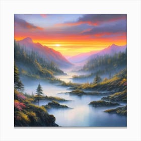 Sunset In The Mountains 3 Canvas Print