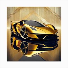 Gold Sports Car 14 Canvas Print