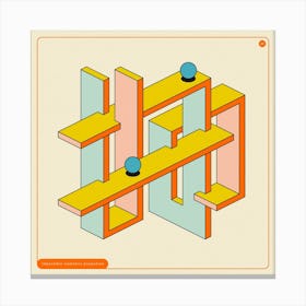 Impossible Geometrics 29 Square Canvas Print