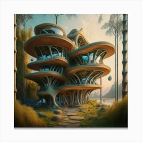Huge colorful futuristic house design with vibrant details 10 Canvas Print