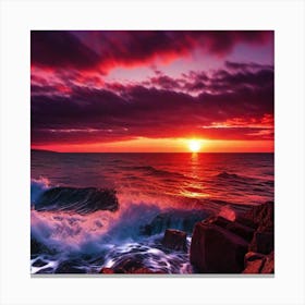 Sunset Over The Ocean 128 Canvas Print