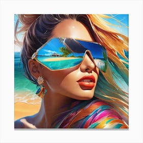 Beautiful Woman In Sunglasses Canvas Print