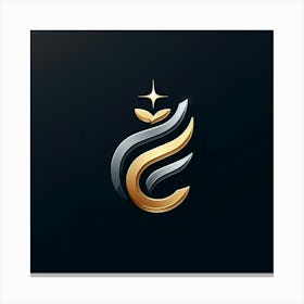 Golden Letter C Logo Design Canvas Print