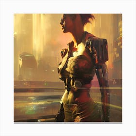 Semi cyborg cyberpunk woman 2199 Canvas Print