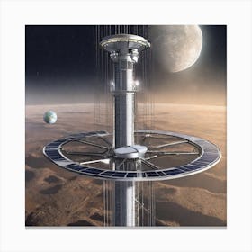 With The Space Elevator, Humanity Has Been Able To Establish A Thriving Presence In Space, Colonizing The Moon, Mars, And The Asteroid Belt Canvas Print