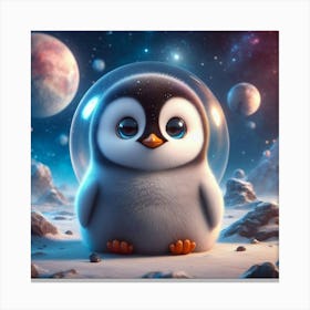 Penguin In Space 4 Canvas Print