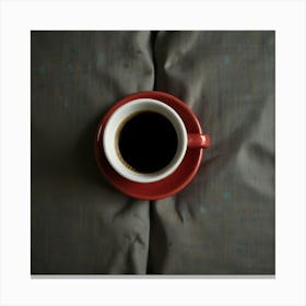 Cup Of Coffee On Bed Canvas Print