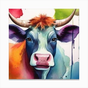 Colorful Cow Canvas Print