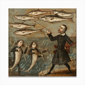 Musical Sardines Canvas Print