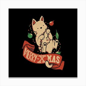 Merry Christmas Cat Canvas Print