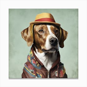 Dog In A Hat 3 Canvas Print