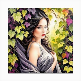 Woman With Vines Canvas Print