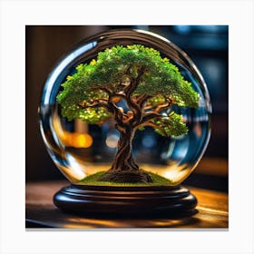 Bonsai Tree In A Glass Ball 1 Canvas Print