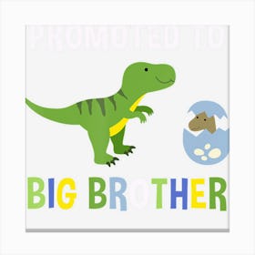 Promoted To Big Brother Boys Dinosaur Canvas Print