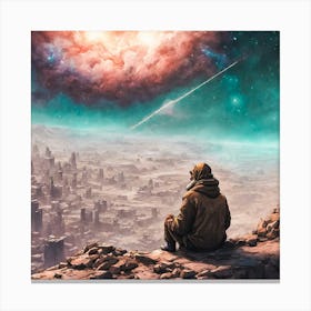 Wanderer at the Edge of the Universe Canvas Print