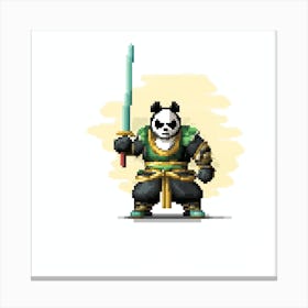 Pixel Art - Panda Monk Warrior #3 Canvas Print