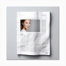 Mock Up Blank Newspaper Open Spread Broadsheet Tabloid Printable Customizable Template U (6) Canvas Print
