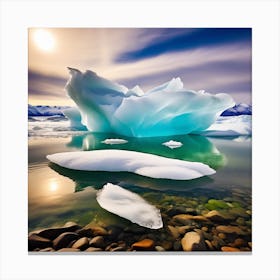 Icebergs In The Water 27 Canvas Print