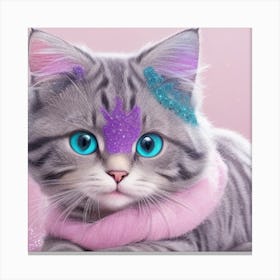 Cute Kitten With Blue Eyes Canvas Print