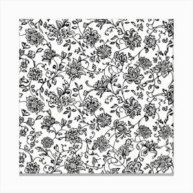 Fern Frost Bloom London Fabrics Floral Pattern 3 Canvas Print