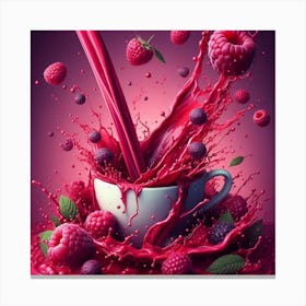 Splash Of Raspberry Juice Canvas Print