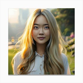 Portrait Of A Young Asian Woman Canvas Print