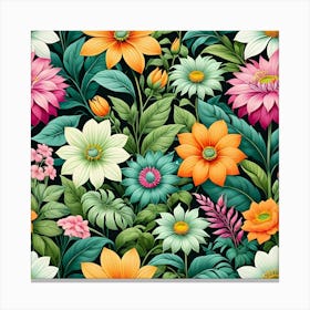 Floral Seamless Pattern 2 Canvas Print