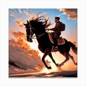 Man On Horseback 2 Canvas Print