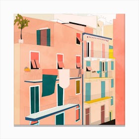 Little Italy Houses Square Canvas Print